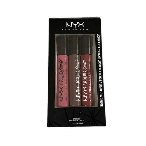 NYX Cosmetics Liquid Suede Cream Lipstick 3 Piece Set Full Size Discontinued NWT - Picture 1 of 4